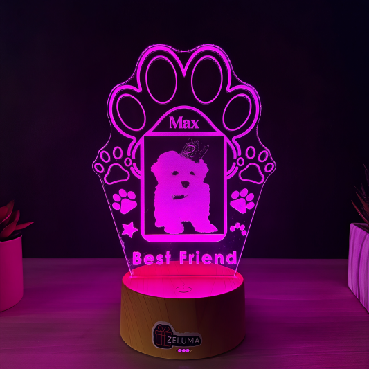 Lampa 3D Personalizata cu Poza – Best Friend