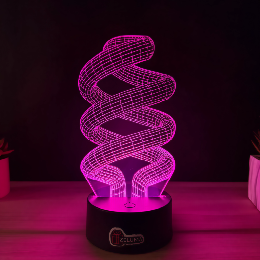 Lampa 3D Abstracta – Spiral Flow