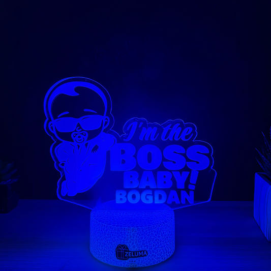 Lampa 3D Personalizata cu Nume – Im the Boss Baby