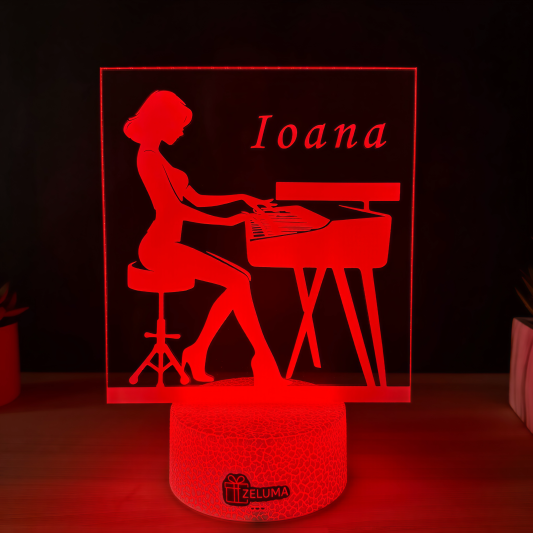 Lampa 3D Personalizata – Pianista cu Nume