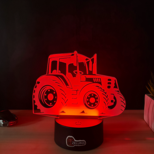Lampa 3D Personalizata – Tractor cu Nume