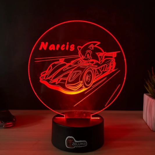 Lampa 3D Personalizata – Sonic Racing