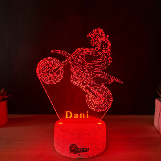 Lampa 3D Personalizata – Motocross Power