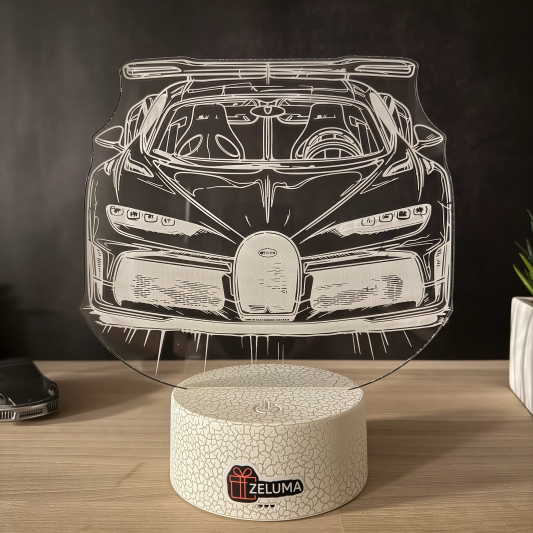 Lampa 3D cu Masina Sport – Design Supercar Bugatti
