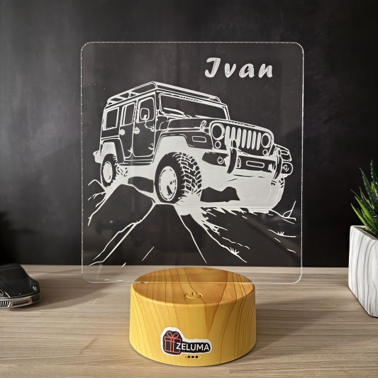 Lampa 3D Personalizata cu Masina Off-Road – Jeep Edition