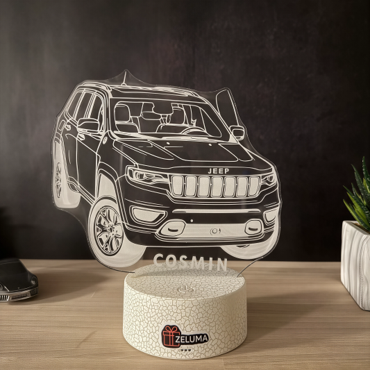 Lampa 3D Personalizata cu Masina – Jeep Edition