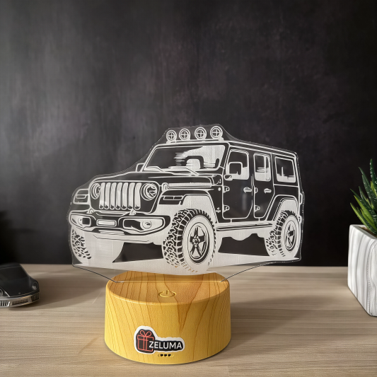 Lampa 3D cu Masina – Jeep Wrangler Edition