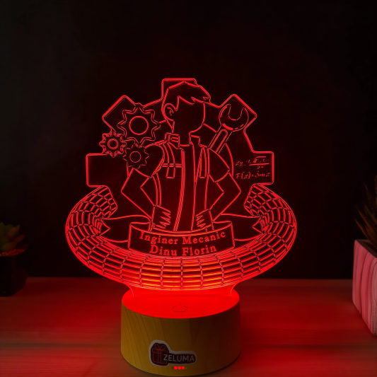 Lampa 3D Personalizata – Inginer Mecanic Edition