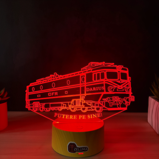 Lampa 3D Personalizata – Locomotiva CFR