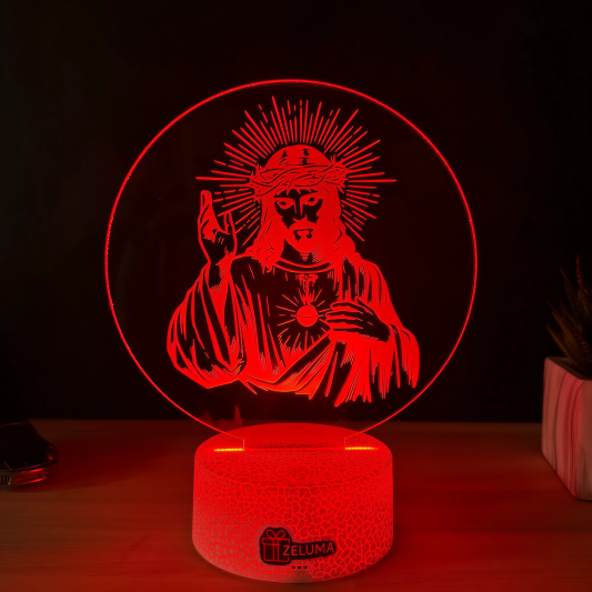 Lampa 3D – Iisus cu Inima Sacra