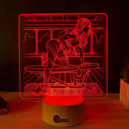 Lampa 3D – Fitness Girl in Sala de Sport