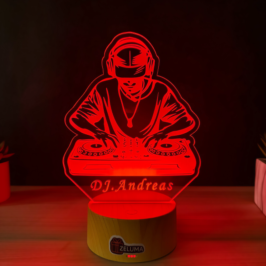 Lampa 3D cu Nume Personalizat – DJ Set