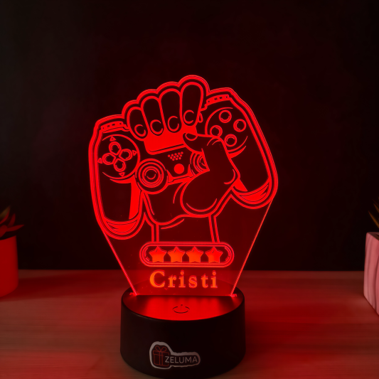 Lampa 3D cu Nume Personalizat – Gamer Edition