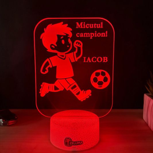 Lampa 3D Personalizata – Miculutul Campion