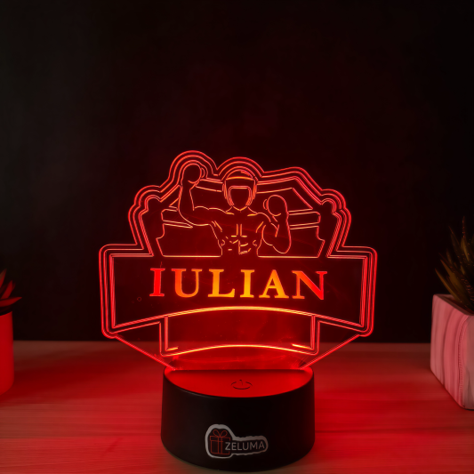 Lampa 3D Personalizata - Box Champion