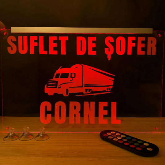 Placheta Tir 35 cm x 23 cm x 5mm cu 4 ventuze – Model Suflet de sofer