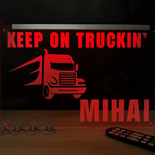 Placheta Tir 35 cm x 23 cm x 5mm cu 4 ventuze – Model Keep on Truckin