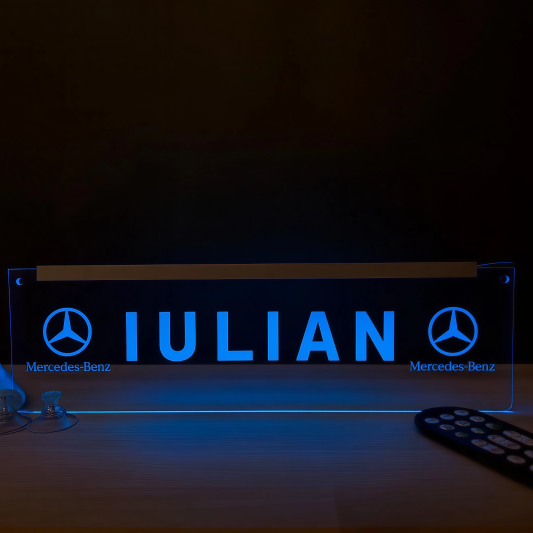 Placheta Tir 35 cm x 10 cm x 5mm cu 2 ventuze – Model Mercedes Benz