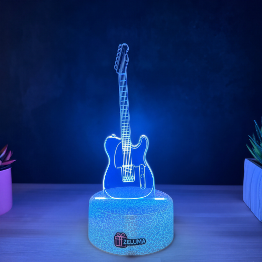 Lampa 3D – Chitara Electrica cu Iluminare Multicolora