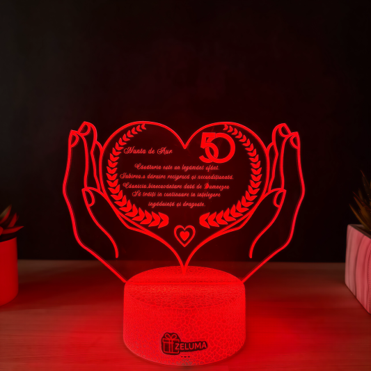 Lampa 3D Personalizata – Inima Protectoare v2