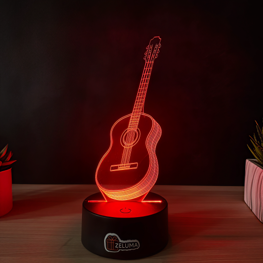 Lampa 3D – Chitara Electrica v2.0 cu Iluminare Multicolora