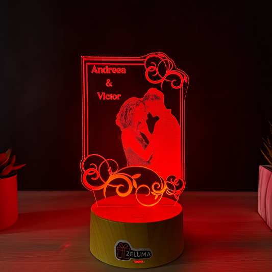 Lampa 3D Personalizata cu Poza – Cuplu Romantic