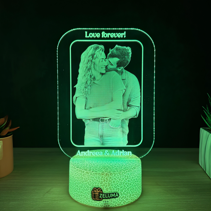 Lampa 3D Personalizata cu Poza – Love Forever