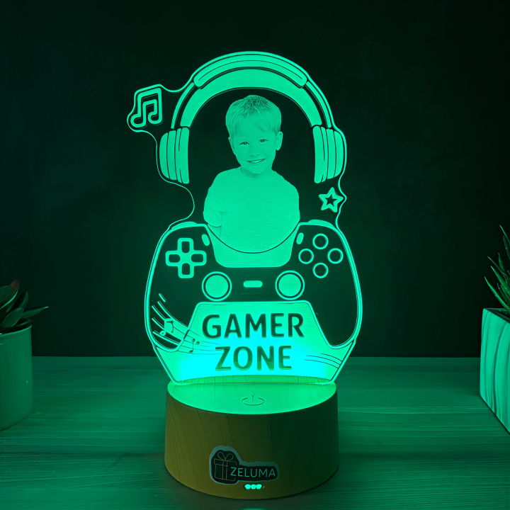 Lampa 3D Personalizata cu Poza – Gamer Zone
