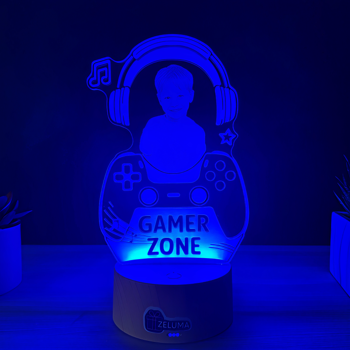 Lampa 3D Personalizata cu Poza – Gamer Zone