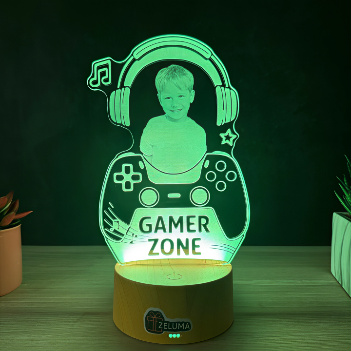 Lampa 3D Personalizata cu Poza – Gamer Zone