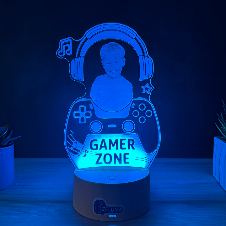 Lampa 3D Personalizata cu Poza – Gamer Zone