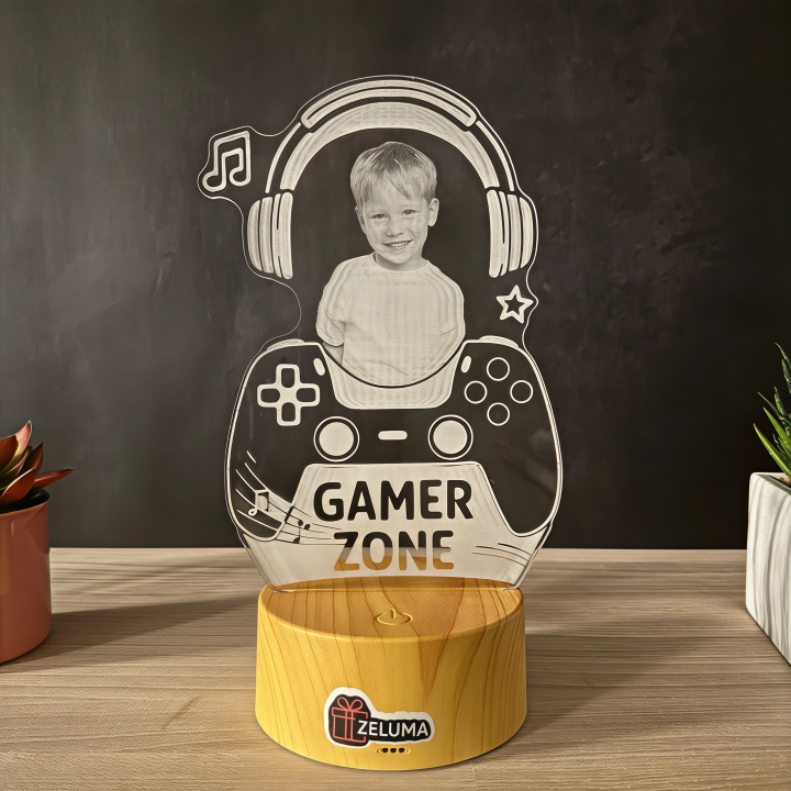 Lampa 3D Personalizata cu Poza – Gamer Zone