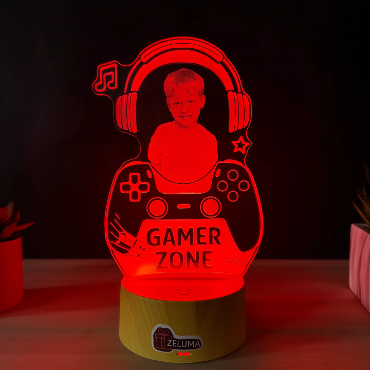 Lampa 3D Personalizata cu Poza – Gamer Zone