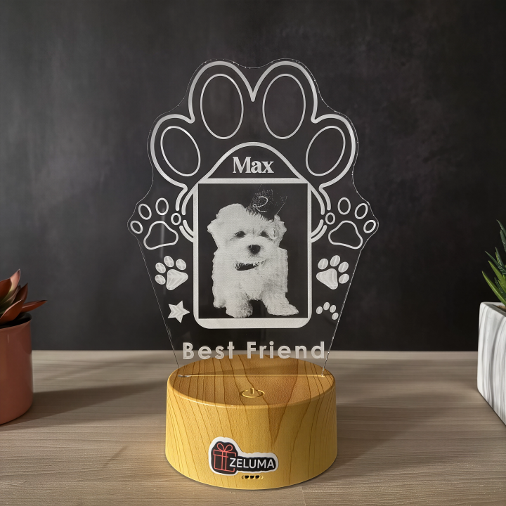 Lampa 3D Personalizata cu Poza – Best Friend