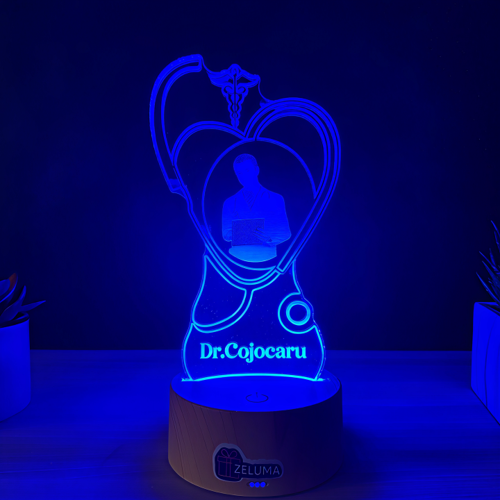 Lampa 3D Personalizata cu Poza – Doctor