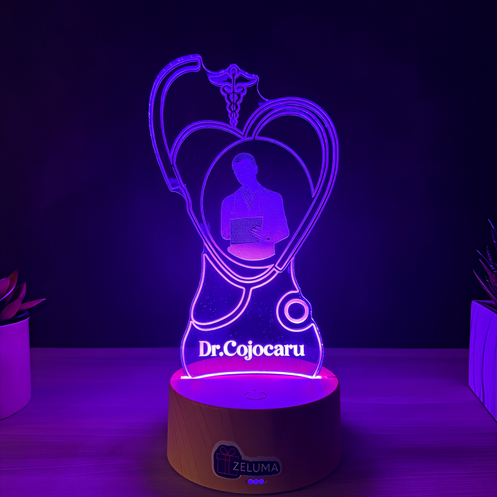 Lampa 3D Personalizata cu Poza – Doctor