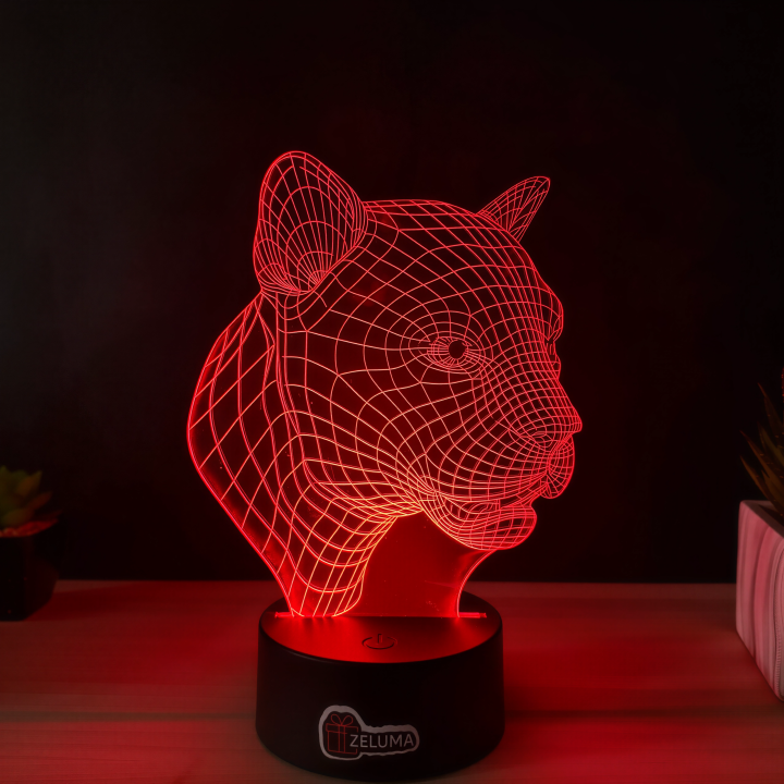 Lampa 3D cu Design Geometric – Feline Power