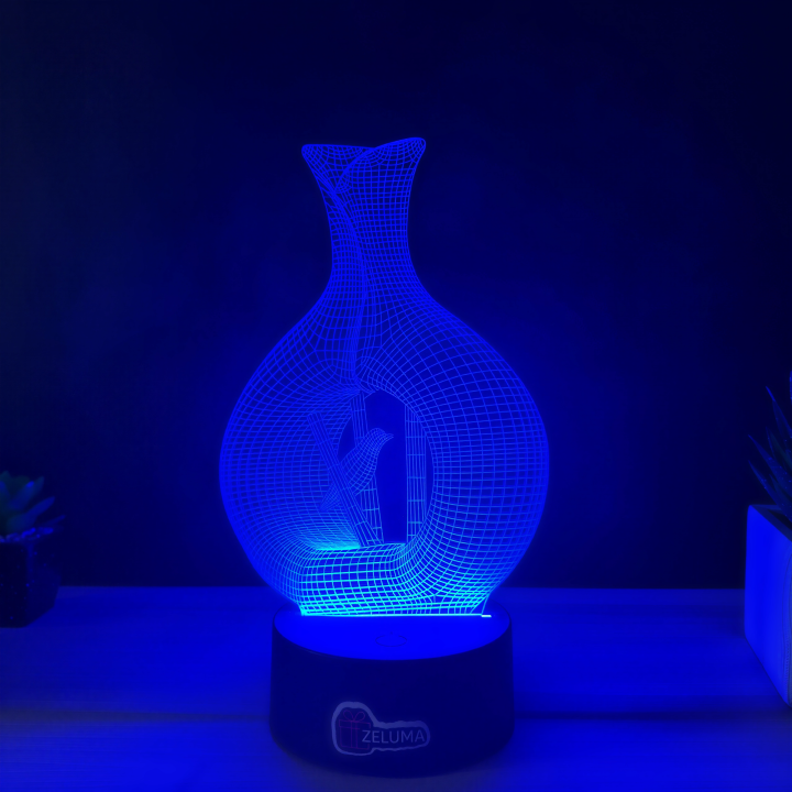 Lampa 3D Decorativa – Vaza cu Pasare