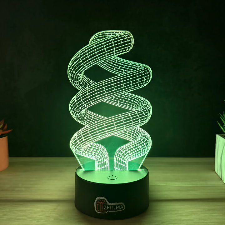 Lampa 3D Abstracta – Spiral Flow