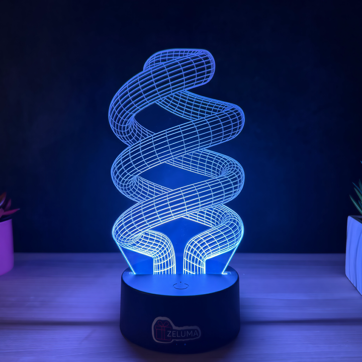 Lampa 3D Abstracta – Spiral Flow