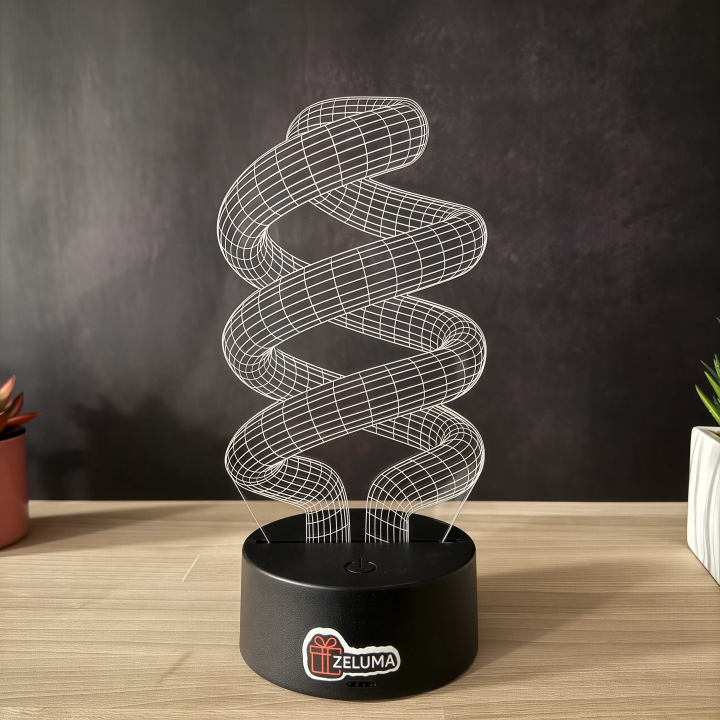 Lampa 3D Abstracta – Spiral Flow