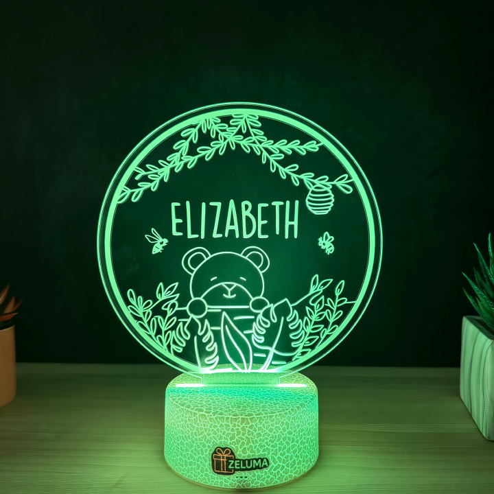 Lampa 3D Personalizata pentru Copii – Ursuletul cu Albine