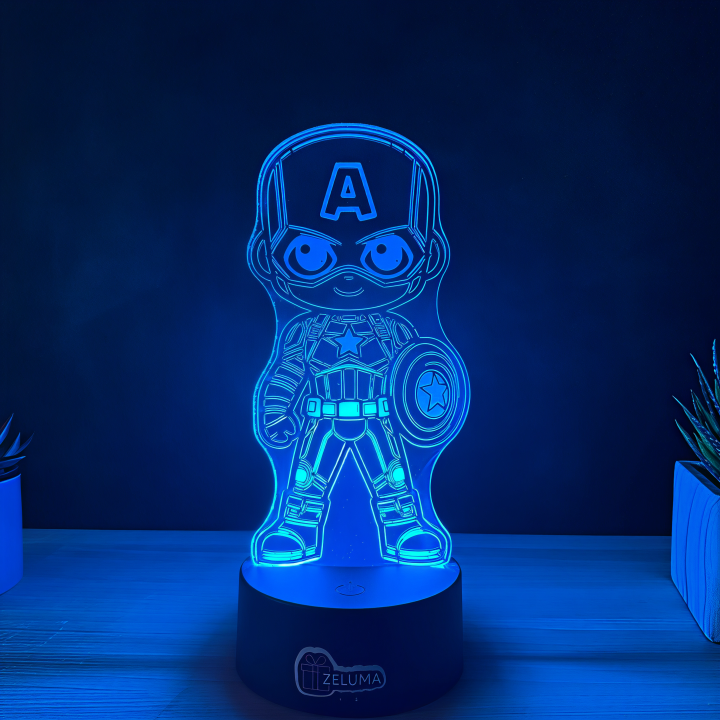 Lampa 3D Supererou – Captain Hero