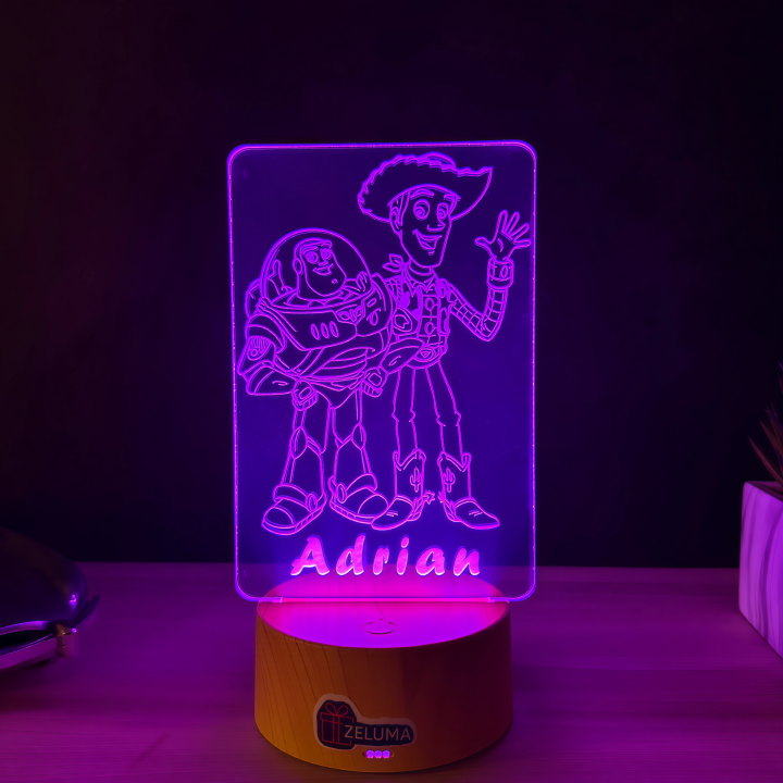 Lampa 3D Personalizata – Toy Story cu Nume