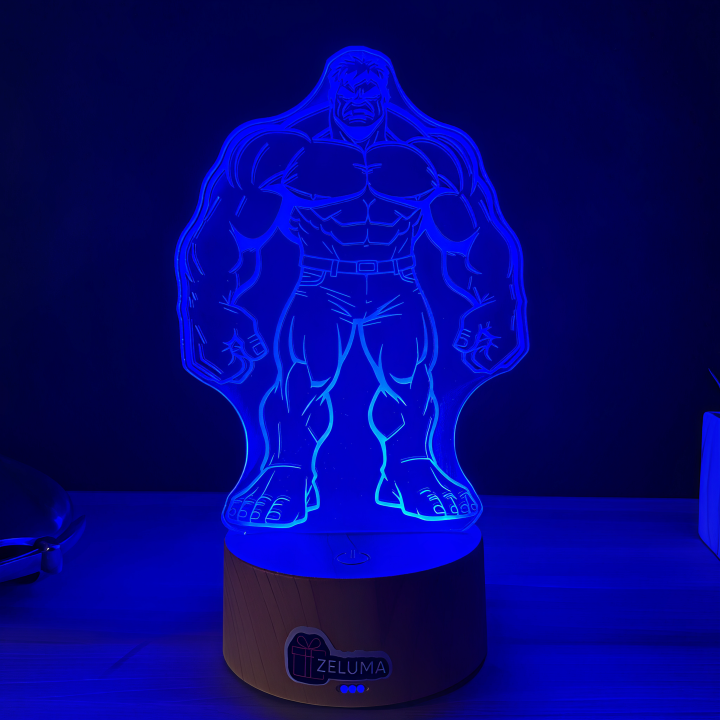 Lampa 3D Personalizata – Hulk Power cu Nume