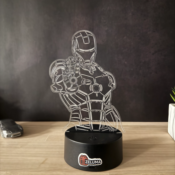 Lampa 3D cu Design Super Erou – Iron Hero