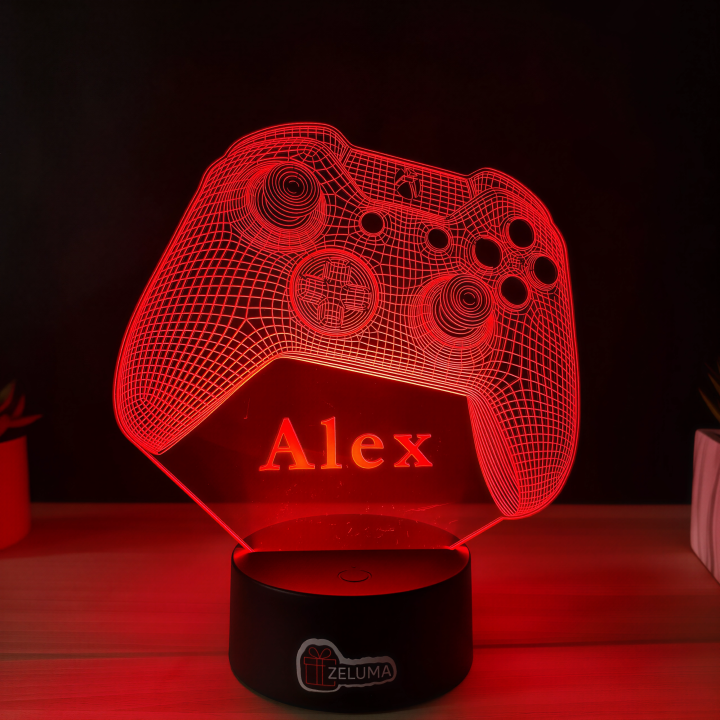 Lampa 3D Personalizata cu Nume – Controller Gamer