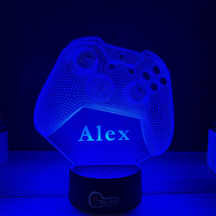 Lampa 3D Personalizata cu Nume – Controller Gamer