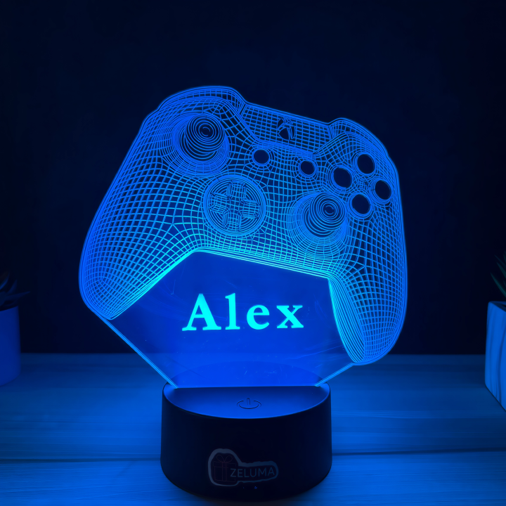 Lampa 3D Personalizata cu Nume – Controller Gamer