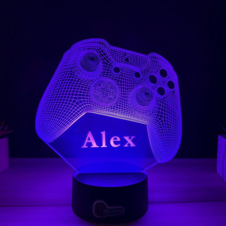 Lampa 3D Personalizata cu Nume – Controller Gamer